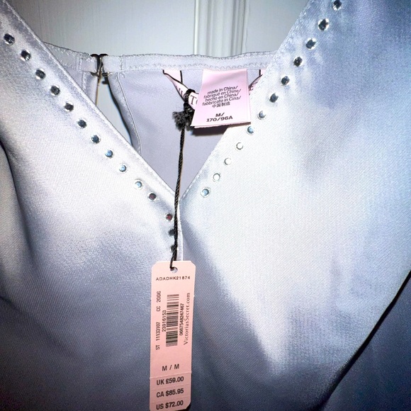 Victoria’s Secret Silver Slip Dress with Rhinestone Details. - Picture 3 of 5